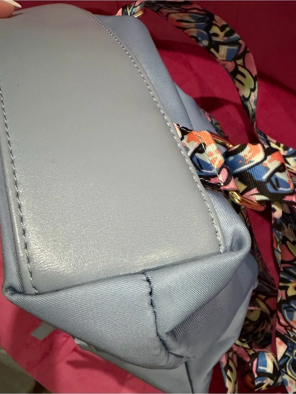 Women's Light Blue Top-Handle Zip Backpack